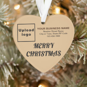 Business Christmas Light Brown Heart Acrylic Ornament