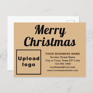 Business Christmas Light Brown Holiday Postcard