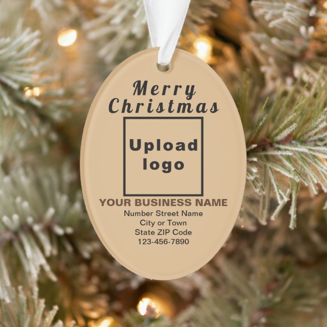 Business Christmas Light Brown Oval Acrylic Ornament (Tree)