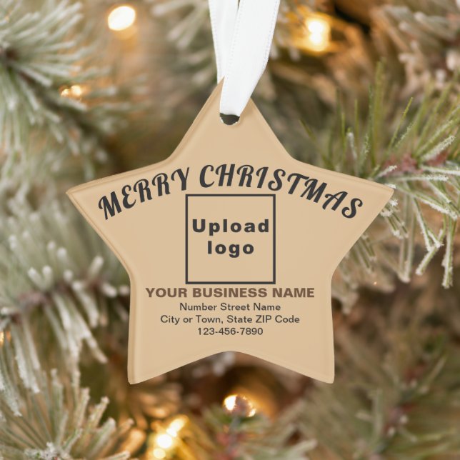 Business Christmas Light Brown Star Acrylic Ornament (Tree)