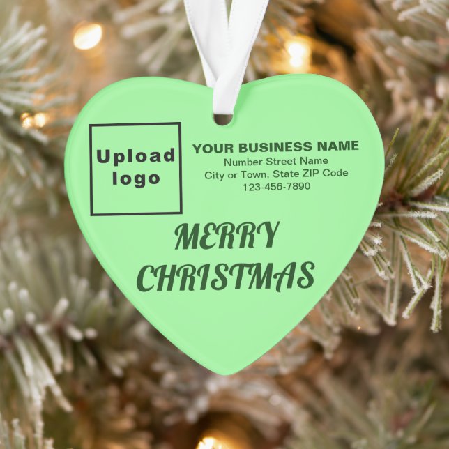 Business Christmas Light Green Heart Acrylic Ornament (Tree)