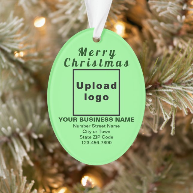 Business Christmas Light Green Oval Acrylic Ornament (Tree)