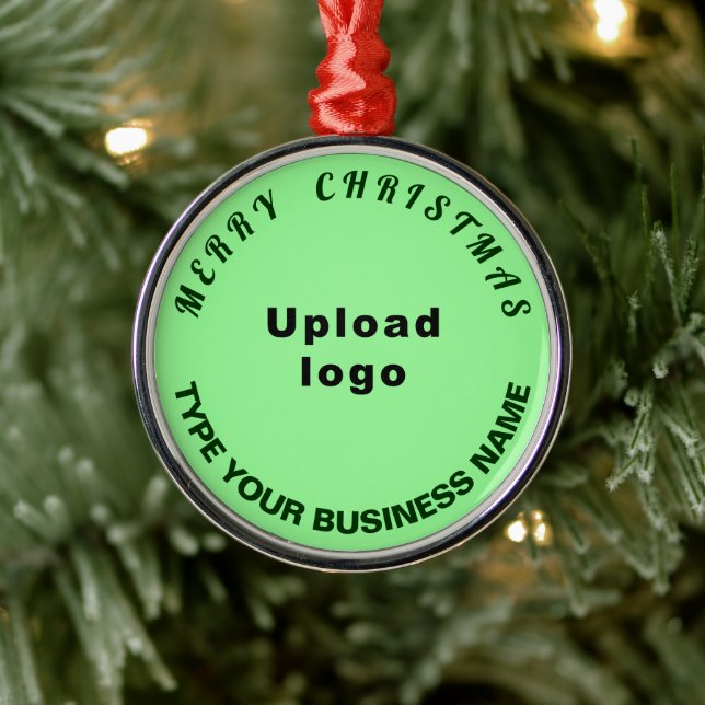 Business Christmas Light Green Round Ornament (Tree)