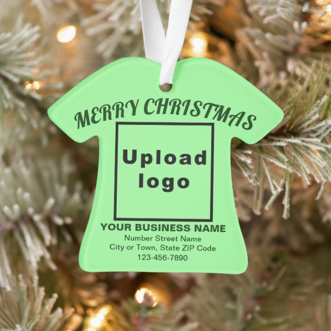 Business Christmas Light Green Shirt Shape Acrylic Ornament (Tree)