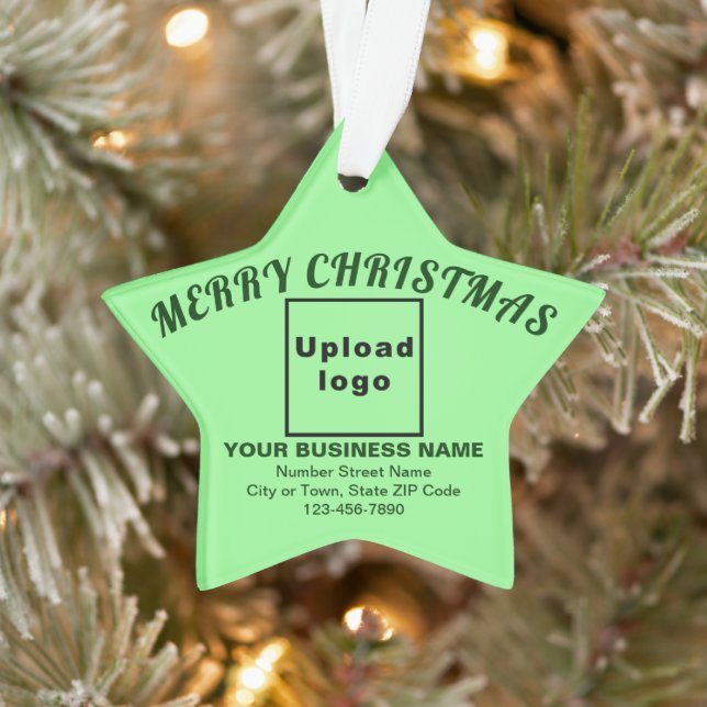 Business Christmas Light Green Star Acrylic Ornament (Tree)