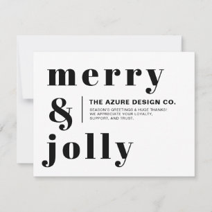 Business Christmas Merry and Bright Holiday Design Card