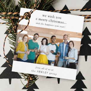 Business Christmas Minimal Team Photo Corporate Favour Tags