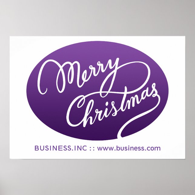 Business Christmas Modern Swirly Type Purple Poster (Front)