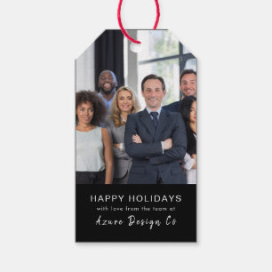 Business Christmas Modern Team Photo Holiday Gift Tags