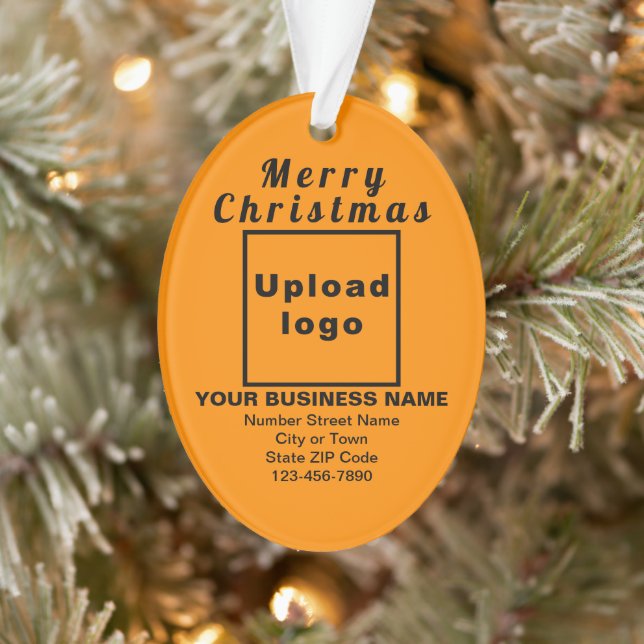 Business Christmas Orange Colour Oval Acrylic Ornament (Tree)