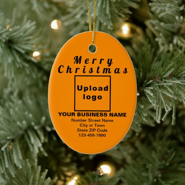 Business Christmas Orange Colour Oval Ceramic Tree Decoration (Tree)