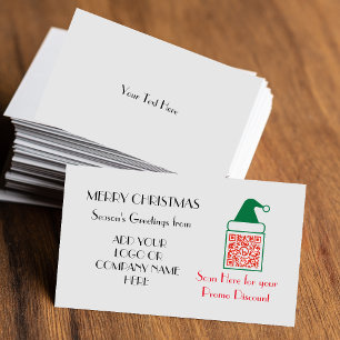 Business Christmas Personalized with QR Code Discount Card