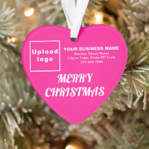 Business Christmas Pink Heart Acrylic Ornament