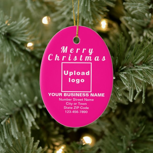 Business Christmas Pink Oval Ceramic Ornament  (Tree)