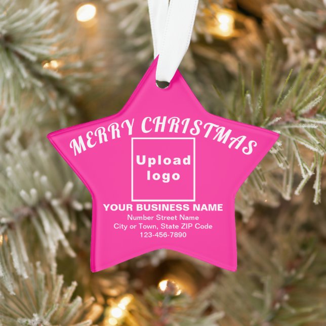 Business Christmas Pink Star Acrylic Ornament (Tree)