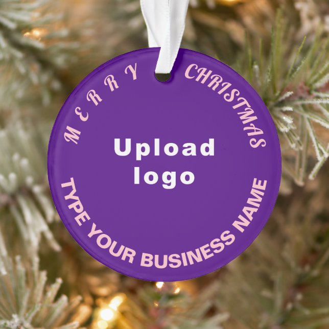 Business Christmas Purple Circle Acrylic Ornament (Tree)