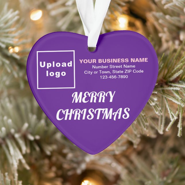 Business Christmas Purple Heart Acrylic Ornament (Tree)