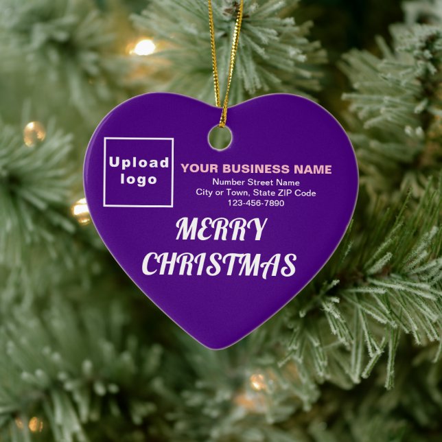 Business Christmas Purple Heart Shape Ceramic Tree Decoration (Tree)