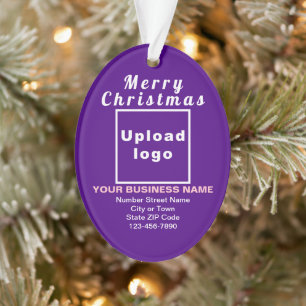 Business Christmas Purple Oval Acrylic Ornament