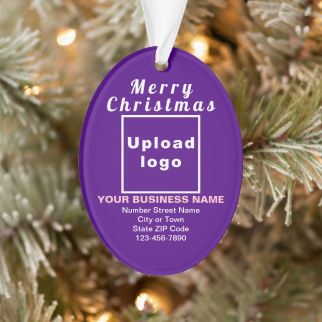 Business Christmas Purple Oval Acrylic Ornament (Tree)