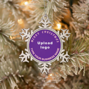 Business Christmas Purple Snowflake Pewter Christmas Ornament
