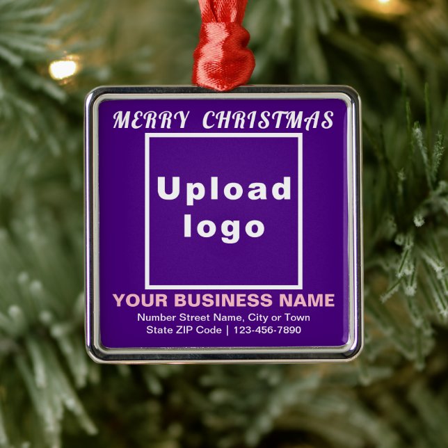 Business Christmas Purple Square Ornament (Tree)