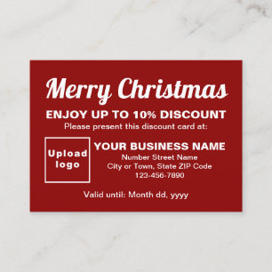 Business Christmas Red Discount Card