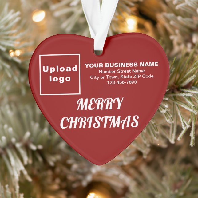 Business Christmas Red Heart Acrylic Ornament (Tree)