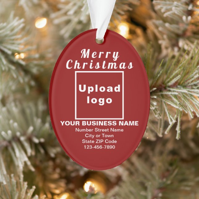 Business Christmas Red Oval Acrylic Ornament (Tree)