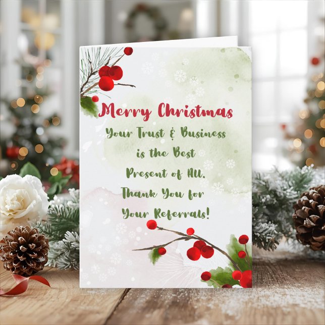 Business Christmas | Referral Marketing Clients Thank You Card (Creator Uploaded)