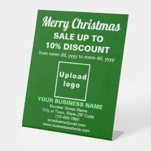 Business Christmas Sale on Green Pedestal Sign