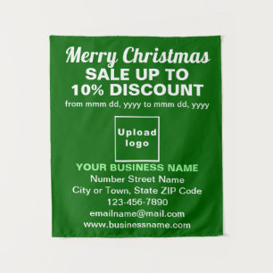 Business Christmas Sale on Green Tapestry