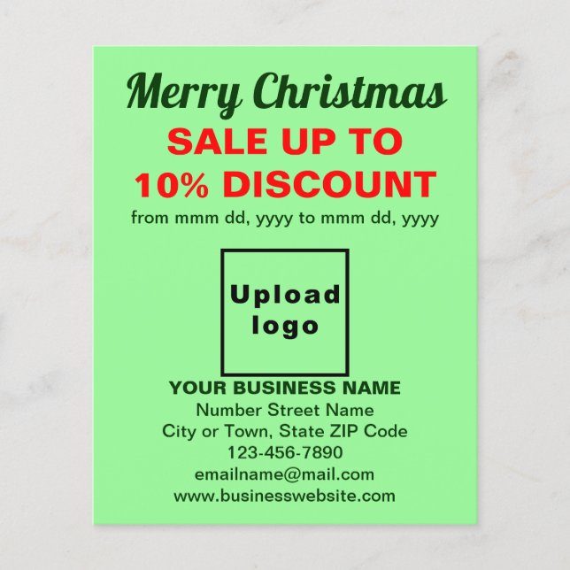 Business Christmas Sale on Light Green Flyer (Front)