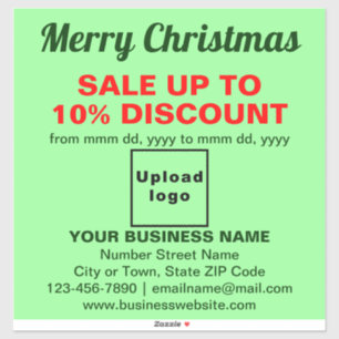 Business Christmas Sale on Light Green Vinyl