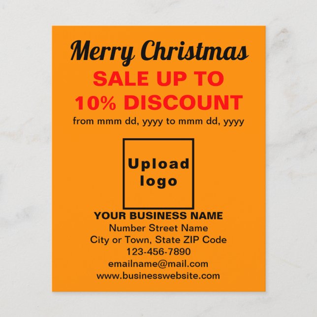 Business Christmas Sale on Orange Colour Flyer (Front)