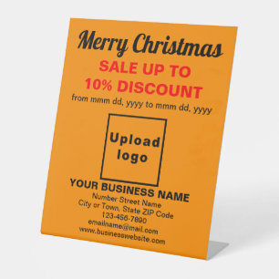 Business Christmas Sale on Orange Colour Pedestal Sign