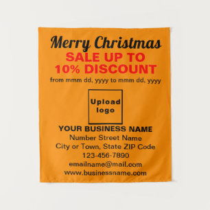 Business Christmas Sale on Orange Colour Tapestry