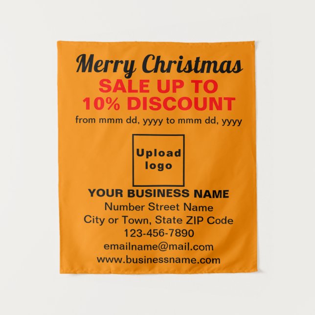 Business Christmas Sale on Orange Colour Tapestry (Front)