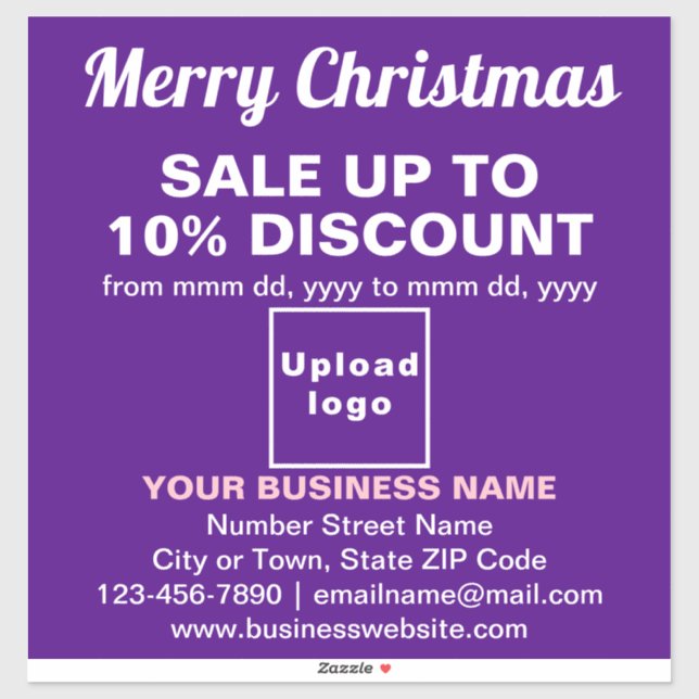 Business Christmas Sale on Purple Vinyl Sticker (Sheet)