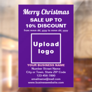 Business Christmas Sale on Purple Window Cling