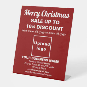 Business Christmas Sale on Red Pedestal Sign