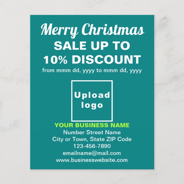 Business Christmas Sale on Teal Green Flyer (Front)