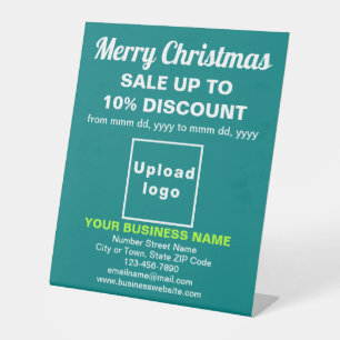 Business Christmas Sale on Teal Green Pedestal Sign