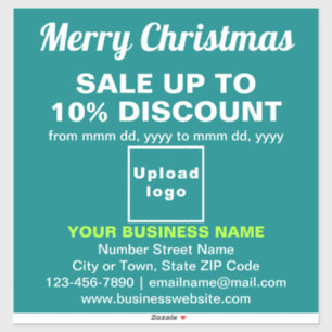 Business Christmas Sale on Teal Green Vinyl