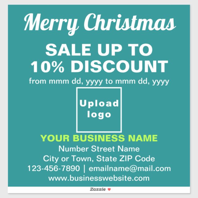 Business Christmas Sale on Teal Green Vinyl (Sheet)