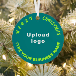 Business Christmas Teal Green Circle Metal Tree Decoration