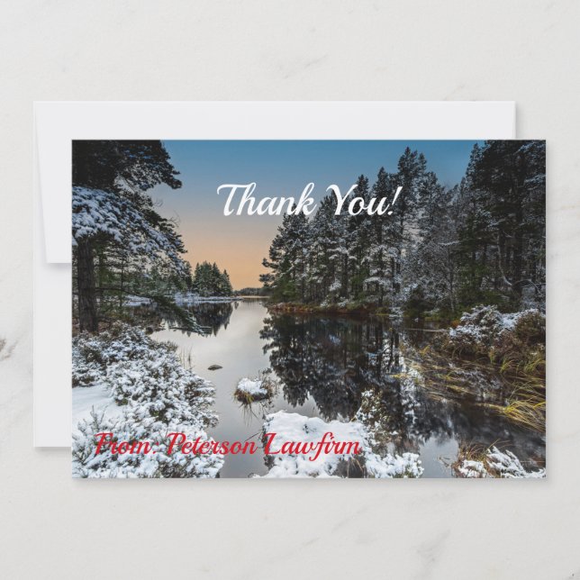 Business Christmas Thank You Winter Landscape (Front)