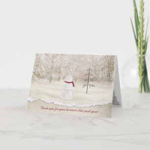 Business Christmas Thank You with snowman Card