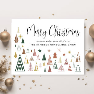 Business Christmas Trees Logo QR Code Corporate Holiday Card