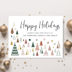 Business Christmas Trees QR Code Corporate  Holiday Card